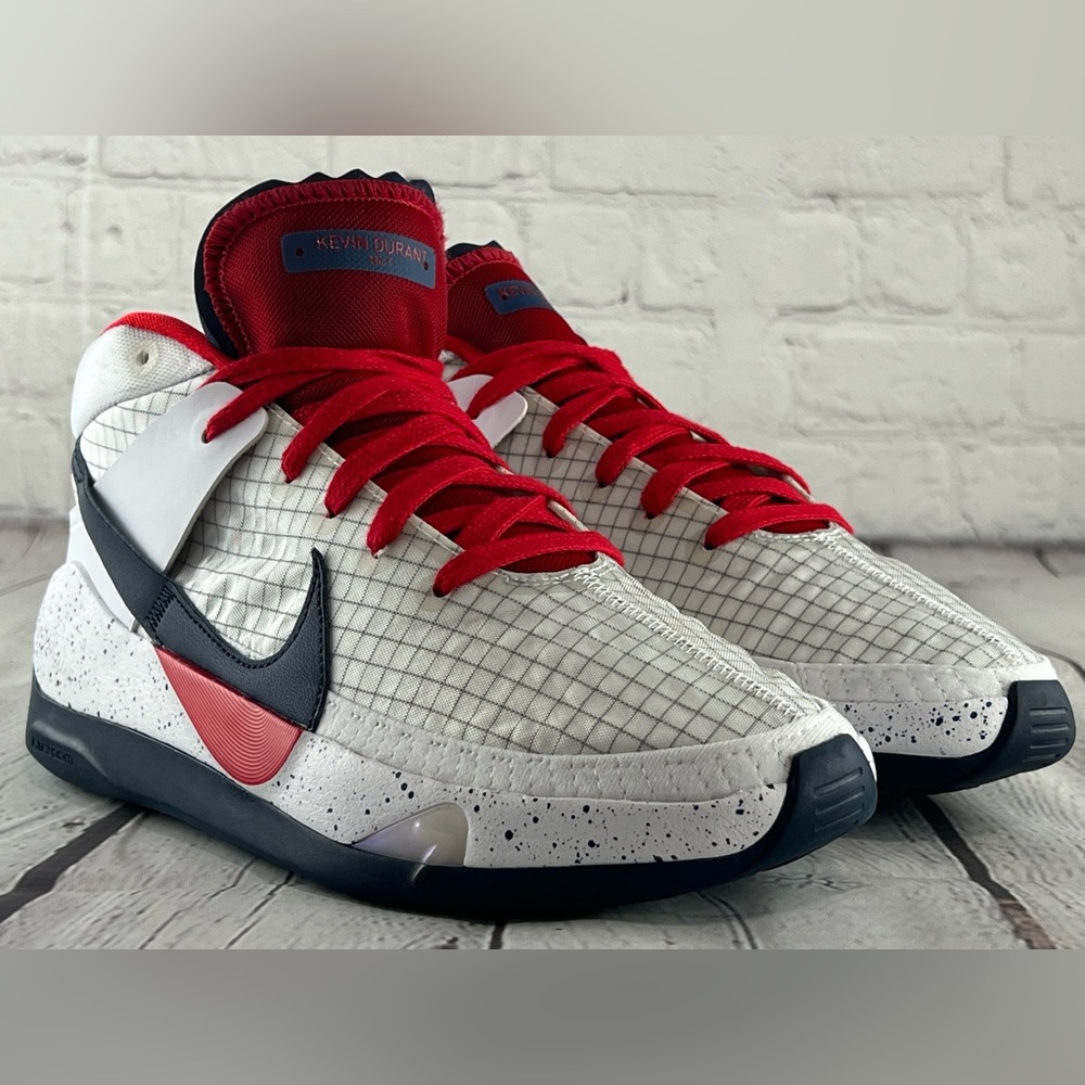 Nike Red and White Men's Basketball Shoes